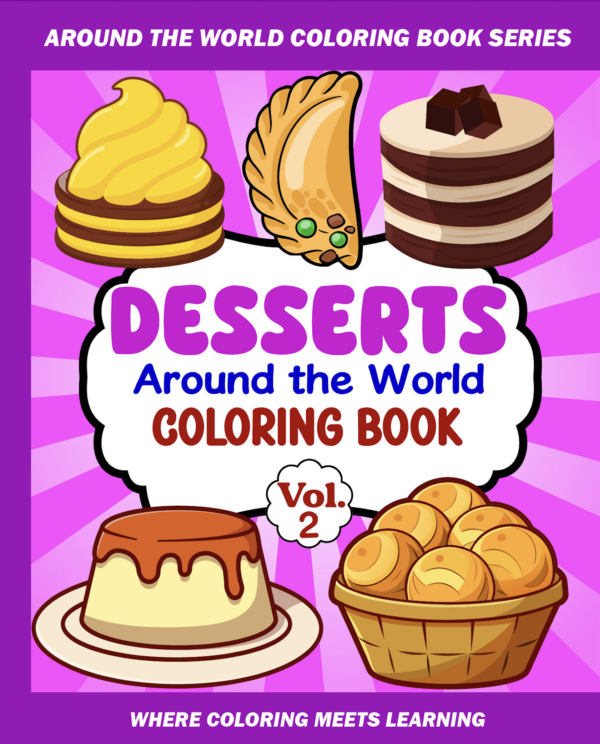 Desserts around the World Coloring and Activity Book Vol. 2